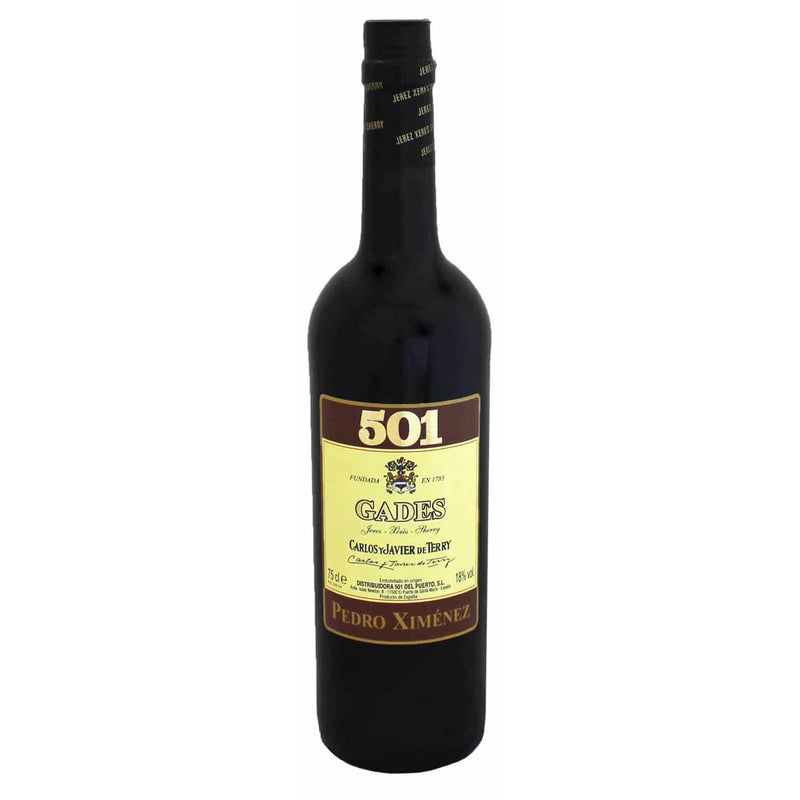 Bottle of Bodega 501 Pedro Ximenez sherry
