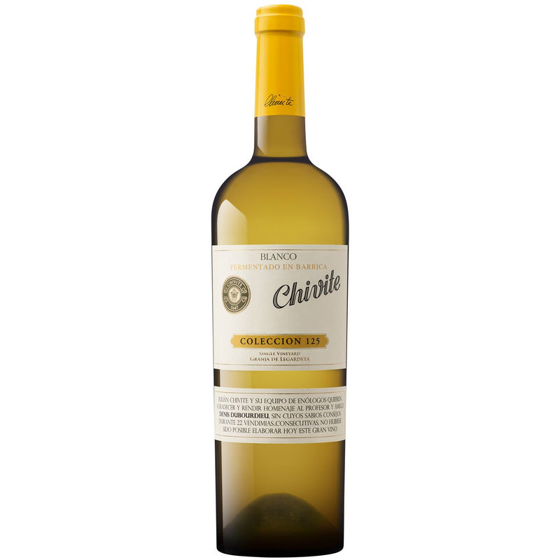 Bottle of Chivite Colección 125 Chardonnay 2016 white wine